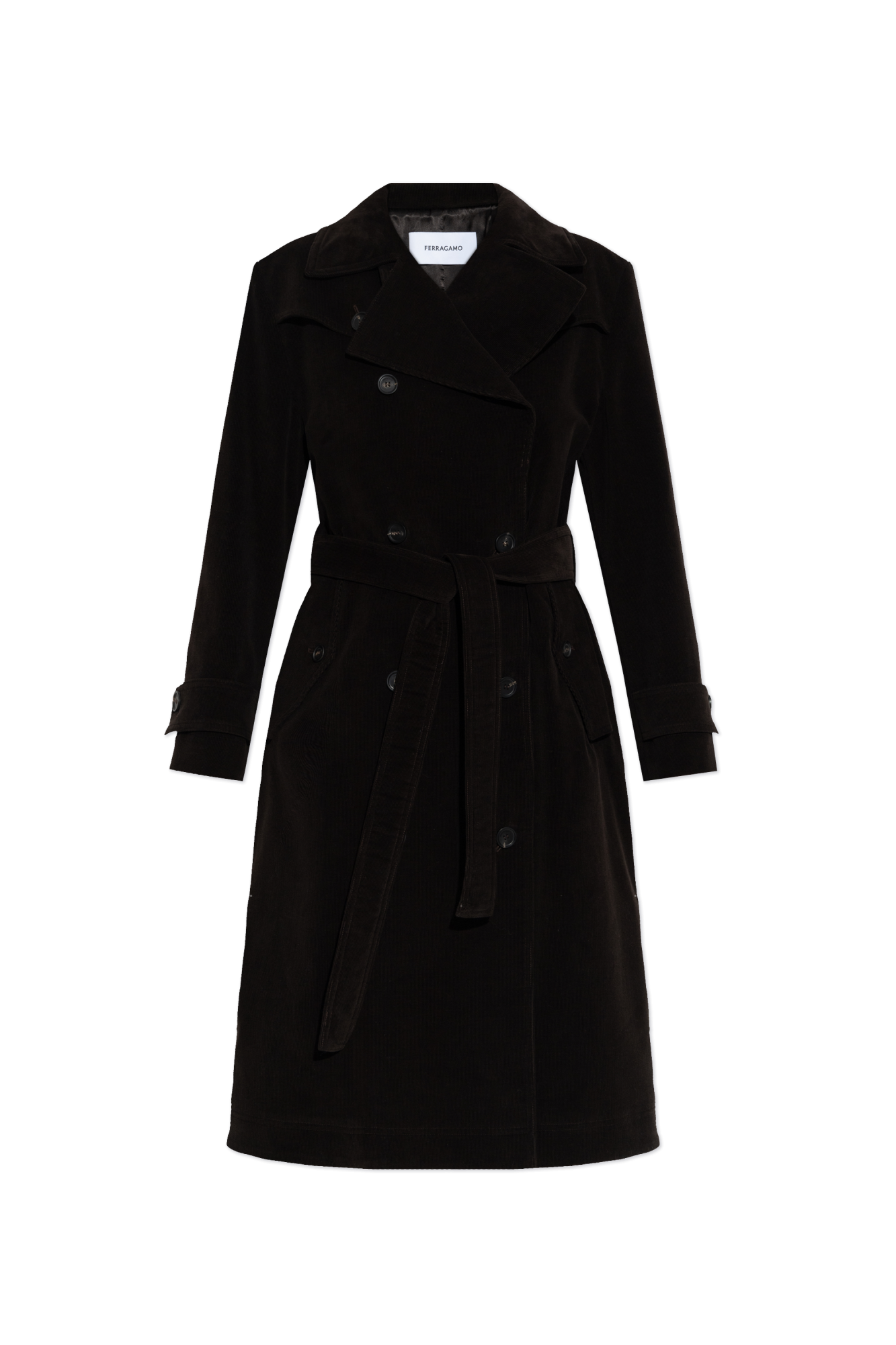 コート Salvatore Ferragamo Brown Suede Overcoat Suede Saharan jacket - Men | Ferragamo